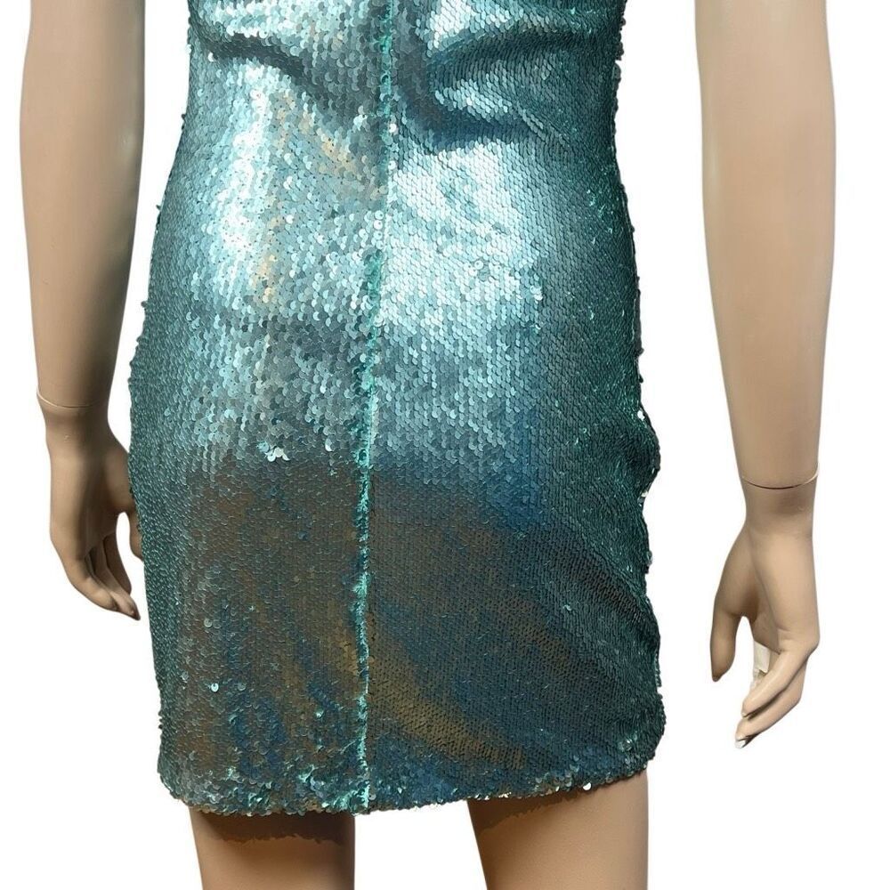 Zara Basic Collection Green Sequin Mini Dress Xs … - image 8